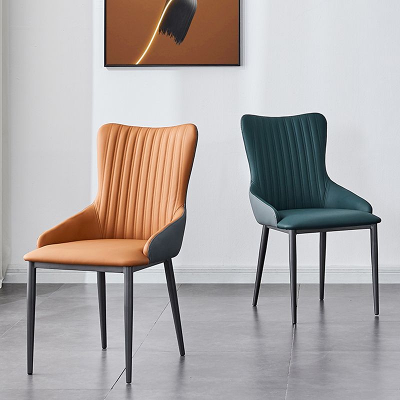 Industrial Arm Chair Solid Back Metal Dining Room Chair for Dining Room