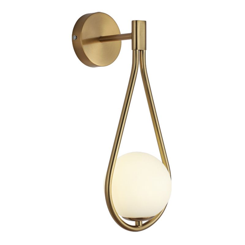 Lampe murale du globe moderne Verre blanche 1 lumière lumineuse légère pour la chambre corride