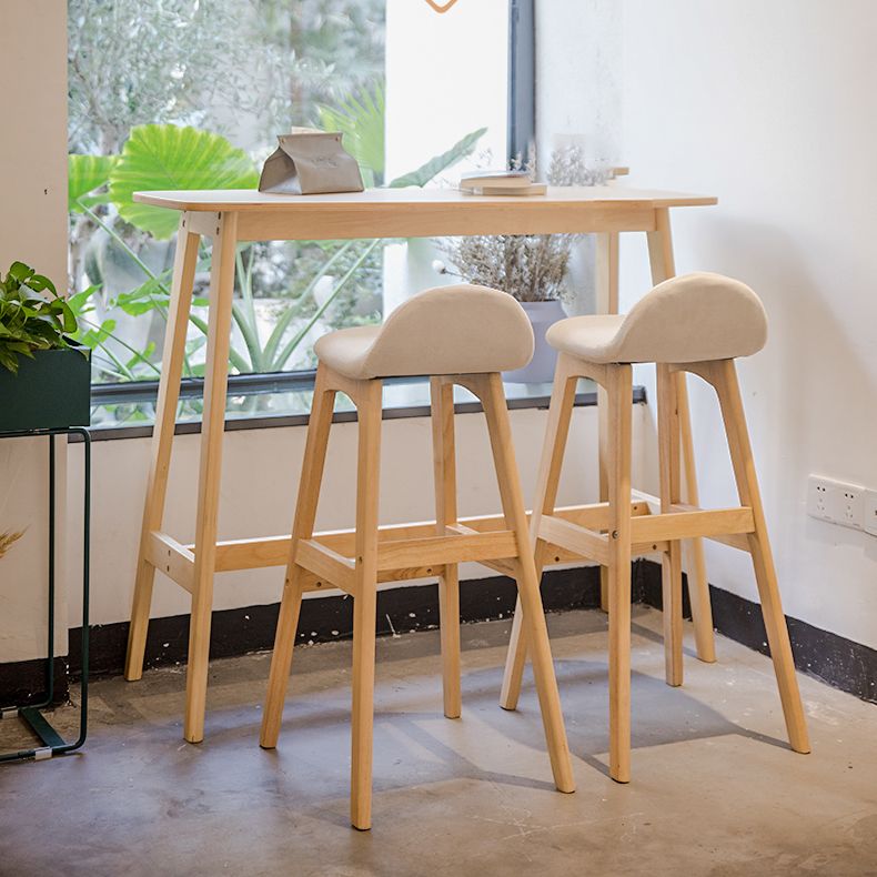 Contemporary 29-inch Upholstered Barstool Rubberwood Footrest Home Stool