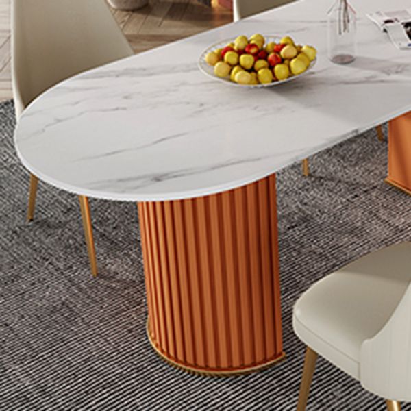 Glam 1/2/5/7 Pieces Dining Set Sintered Stone Dining Table Set with PU Leather Chairs