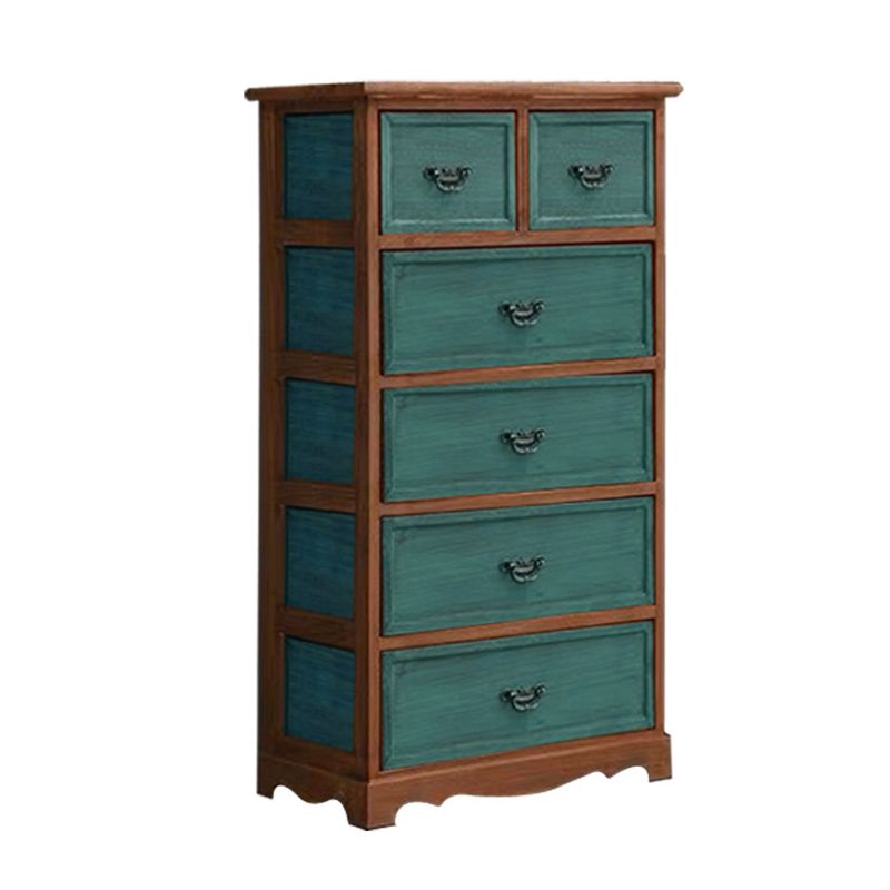 Coastal Solid Wood Lingerie Chest Vertical Storage Chest for Bedroom