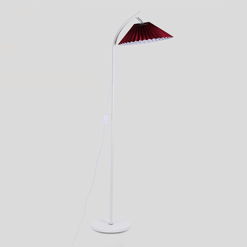 1 Light Cone-Shaped Floor Lamps Modernism Fabric Floor Lamps for Bedroom