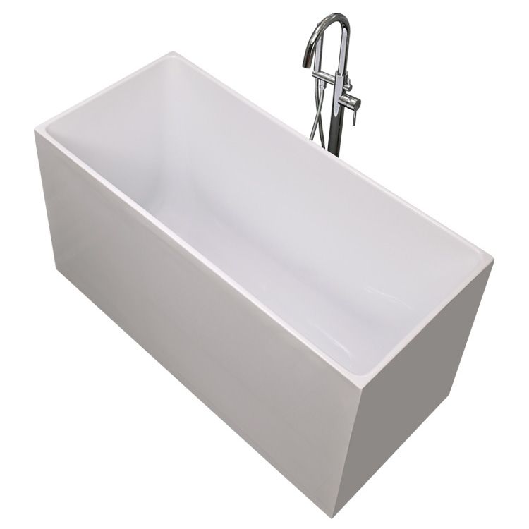 Acrylic Back to Wall Bathtub Rectangular Modern Soaking Bath Tub