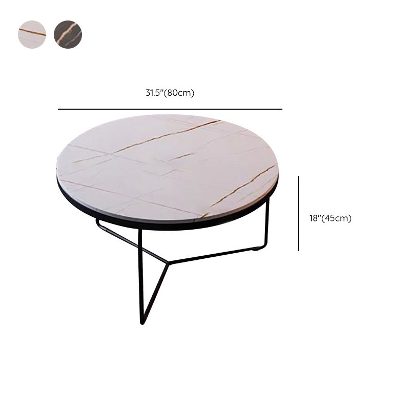 Round Slate Coffee Table Minimalist Coffee Table for Living Room