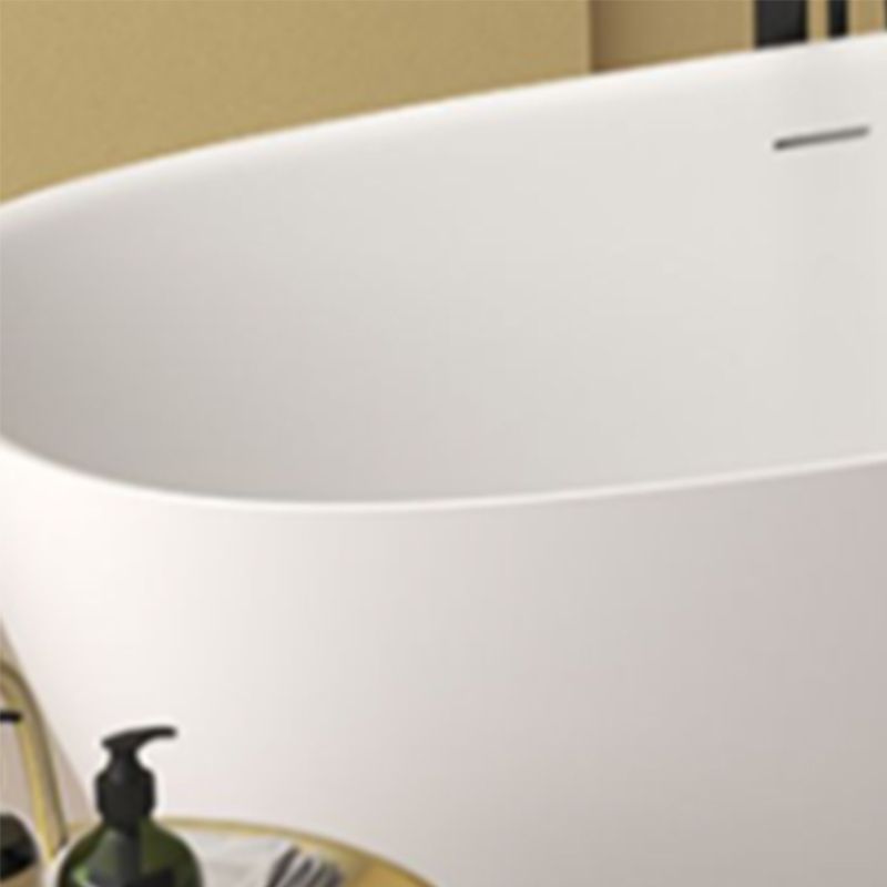 Modern Stone Oval Bathtub Freestanding Soaking Bath Tub , 22.05-inch Tall