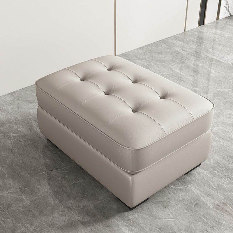 Contemporary Style Rectangular Ottoman Leather Foot Stool with Legs