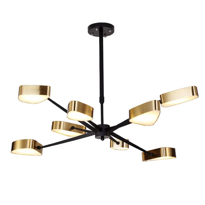 Moderno lampada lampadario triangolare in metallo soggiorno lampadario a pendente a led in oro