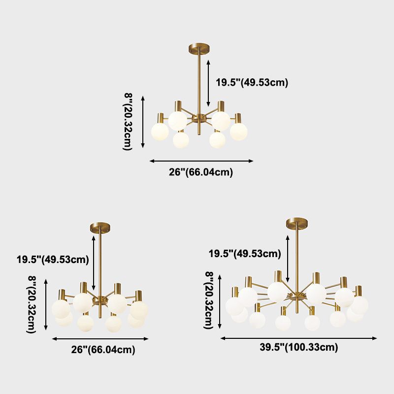 Lampadario moderno del lampadario a globo con tonalità di vetro adatto alla camera da letto del soggiorno
