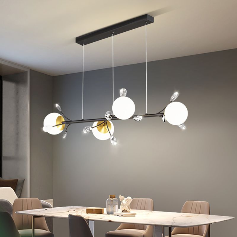 4 licht bol eiland verlichting eigentijdse glazen eilandlichten in zwart