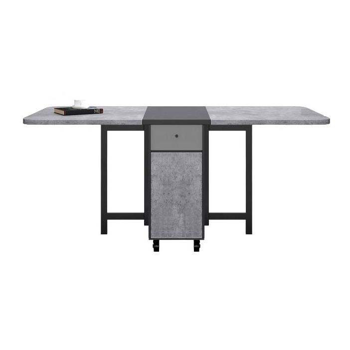 Rectangle Mid-Century Modern Dining Table Grey Base Table for Dining Room