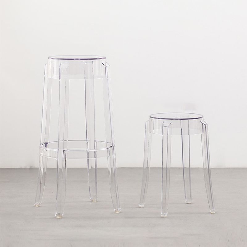 Industrial Backless Counter Stool Acrylic Counter Height Stools for Kitchen
