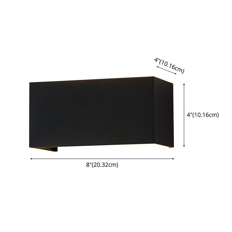 Moderne creatieve LED -wandlamp aluminium rechthoekige waterdichte wandlicht met glazen schaduw