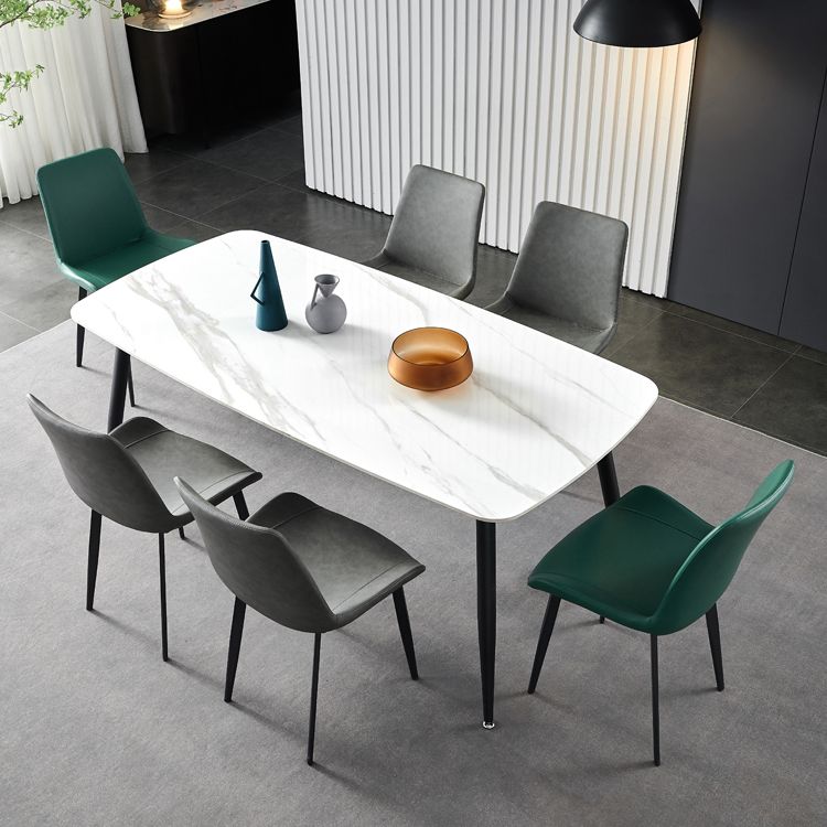 Industrial Style Metal Chairs Set Solid Back Side Kitchen Dining Room Chair