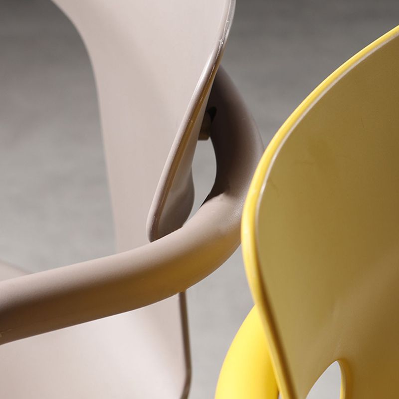 Silla de plástico estilo moderno Sillones de cocina con respaldo de listones (juego de 2)