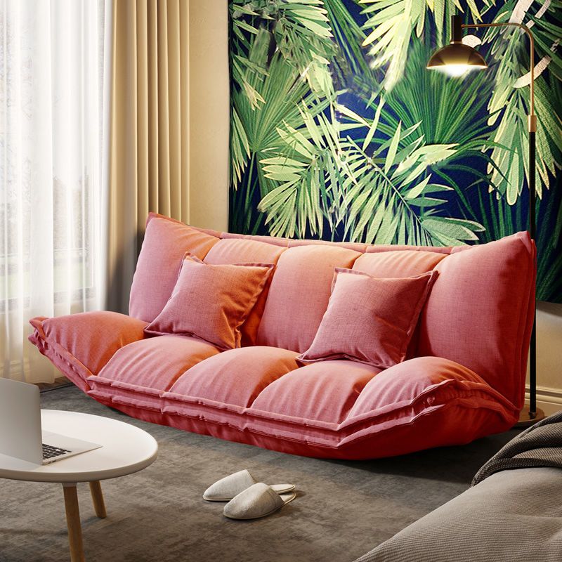 Contemporary Tight Back Convertible Sleeper Sofa Solid Color Fabric Armless Sofa