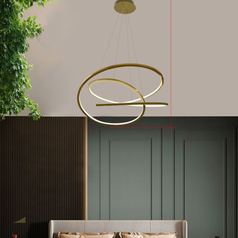 Modern Cycle Chandelier Stainless Steel Pendant Ceiling Lights with Adjustable Hanging Cord for Living Room