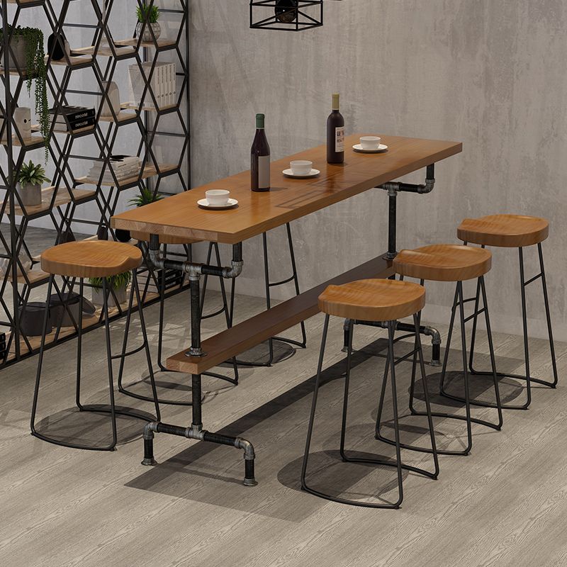 Modern Solid Wood Counter Height Set 1/2/4/7 Pieces Indoor Natural Counter Set