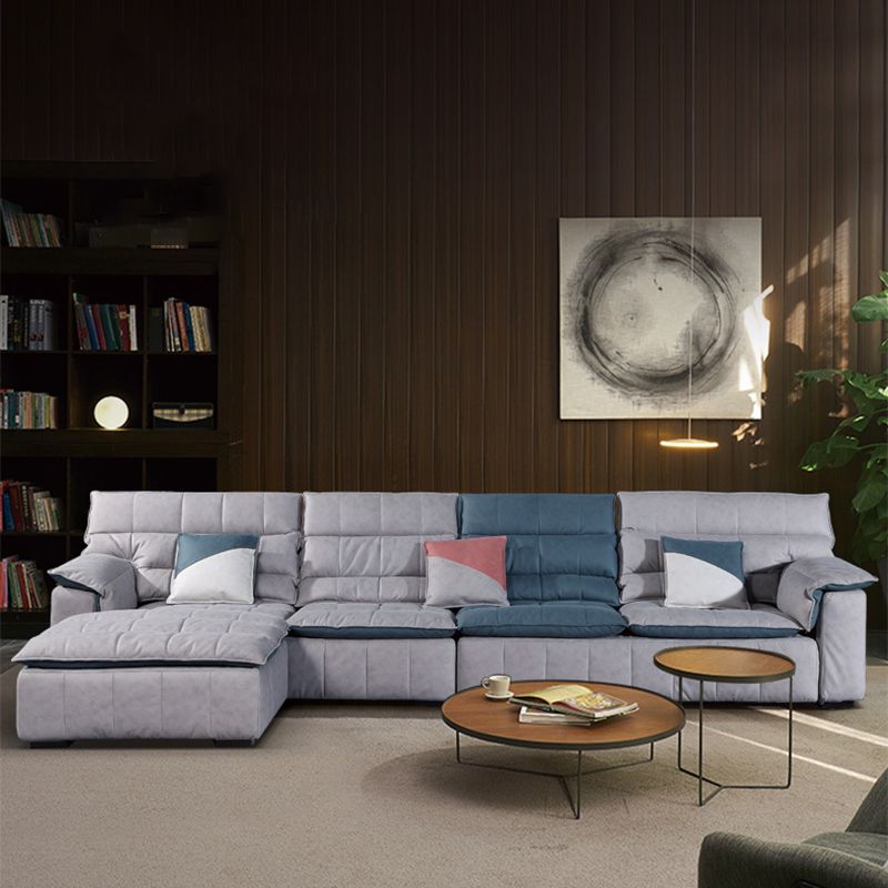 Scandinavian Gray 3/4-seat Sectional Pillow Top Arm Sectional Sofa