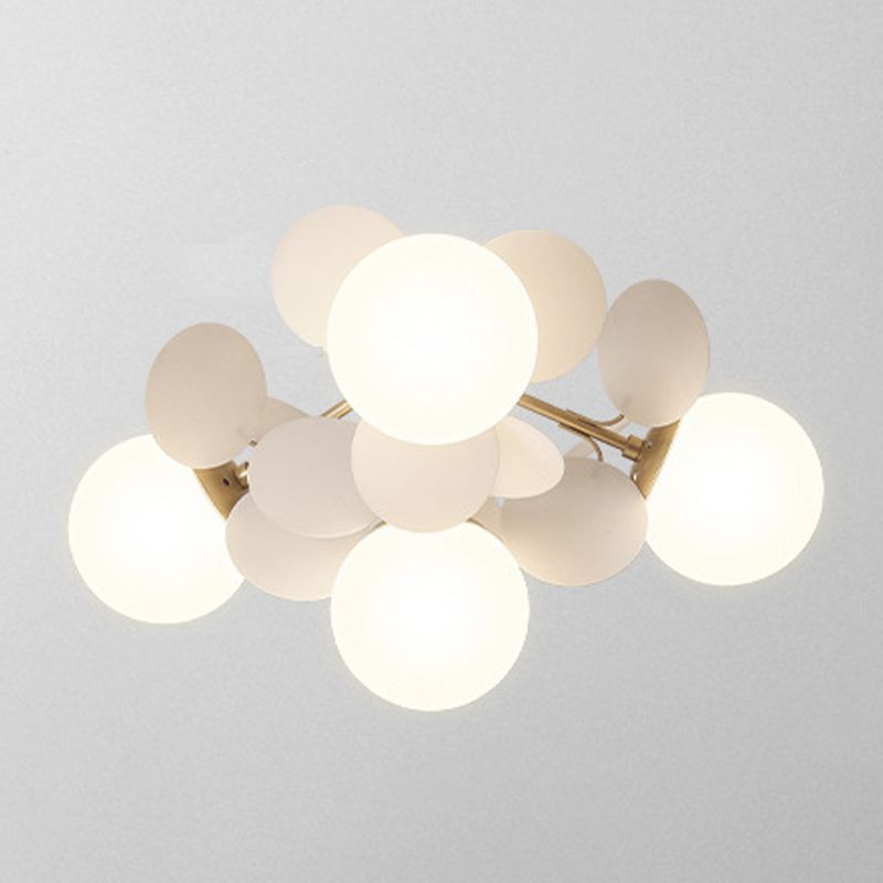 Glass Flush Mount Sputnik Light Contemporary Semi Flush for Living Room