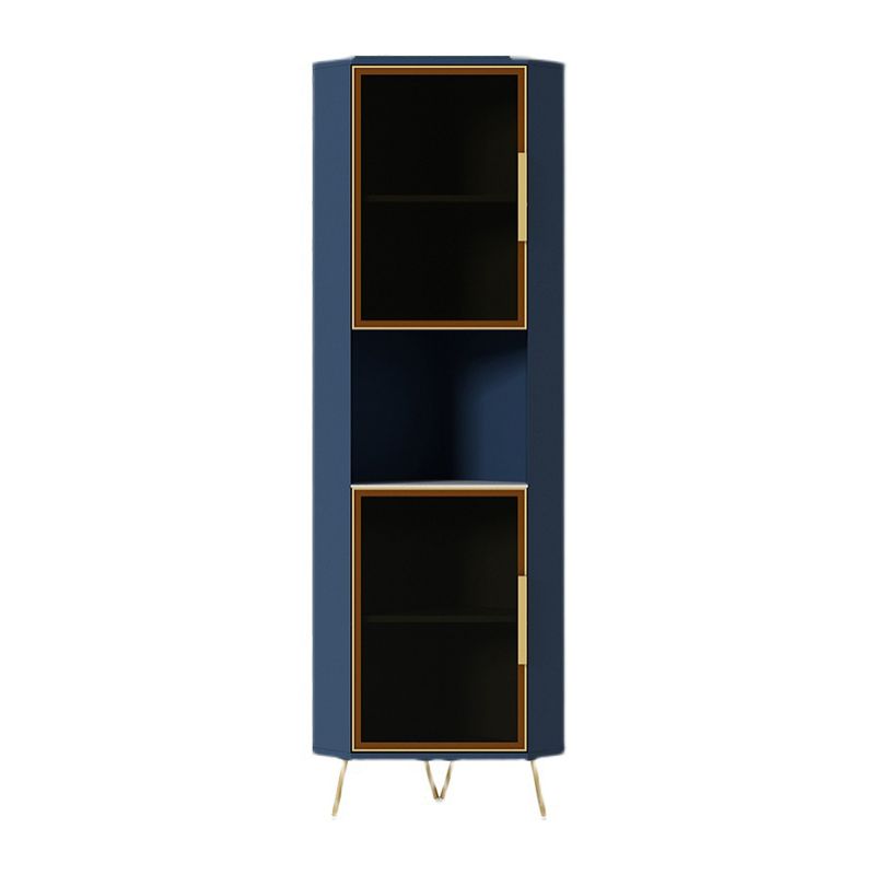 15.74" Wide Wood Corner Accent Cabinet with 2 Door Contemporary Side Cabinet