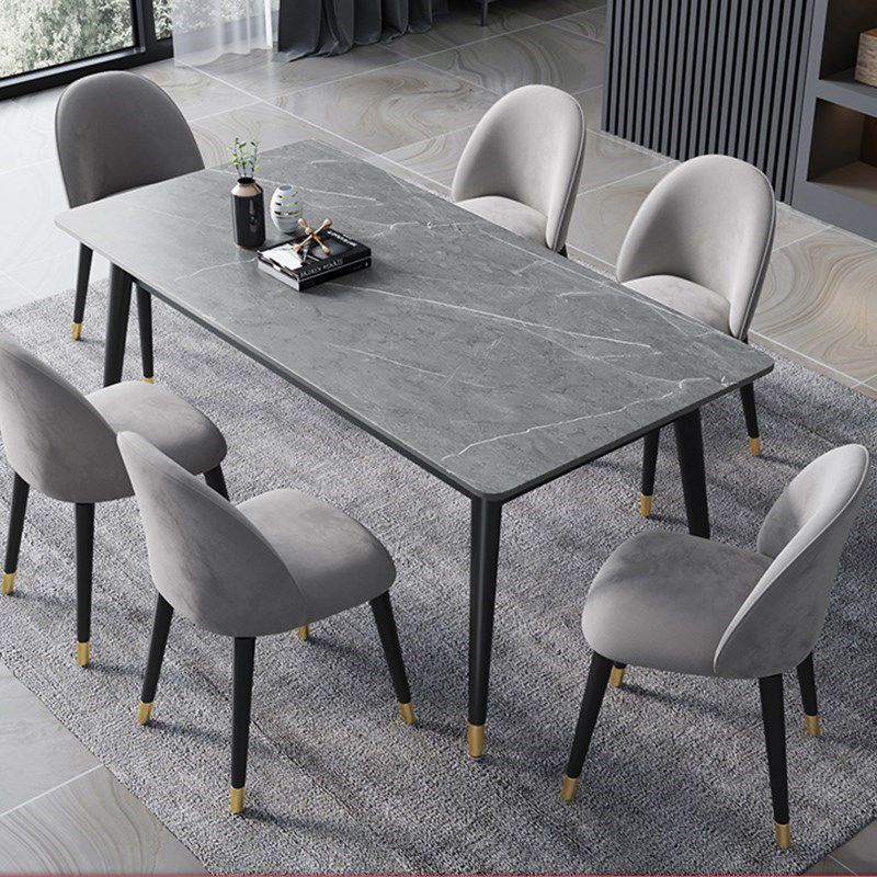 Rectangle 4 Legs Dining Table Modern Dining Room Table of Sintered Stone