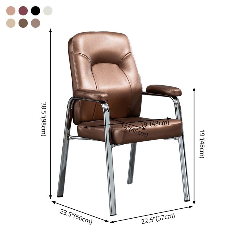 Sillas de comedor de cuero de estilo moderno Sillas laterales de comedor con brazo trasero sólido