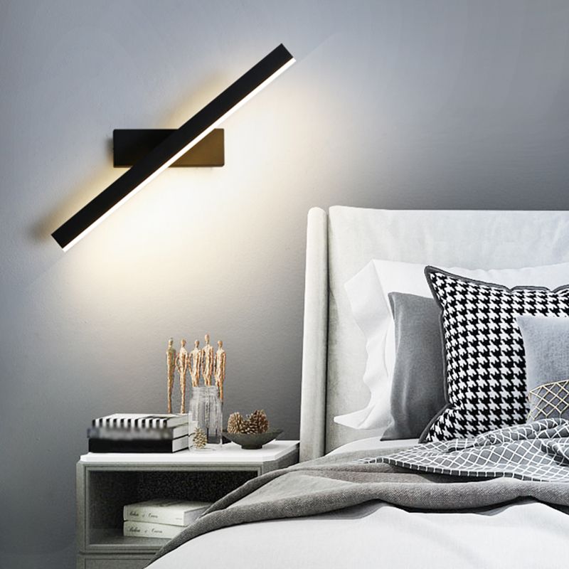 Lámpara de pared de pared LED creativa moderna Lámpara de pared giratoria rectangular de hierro giratorio con sombra acrílica