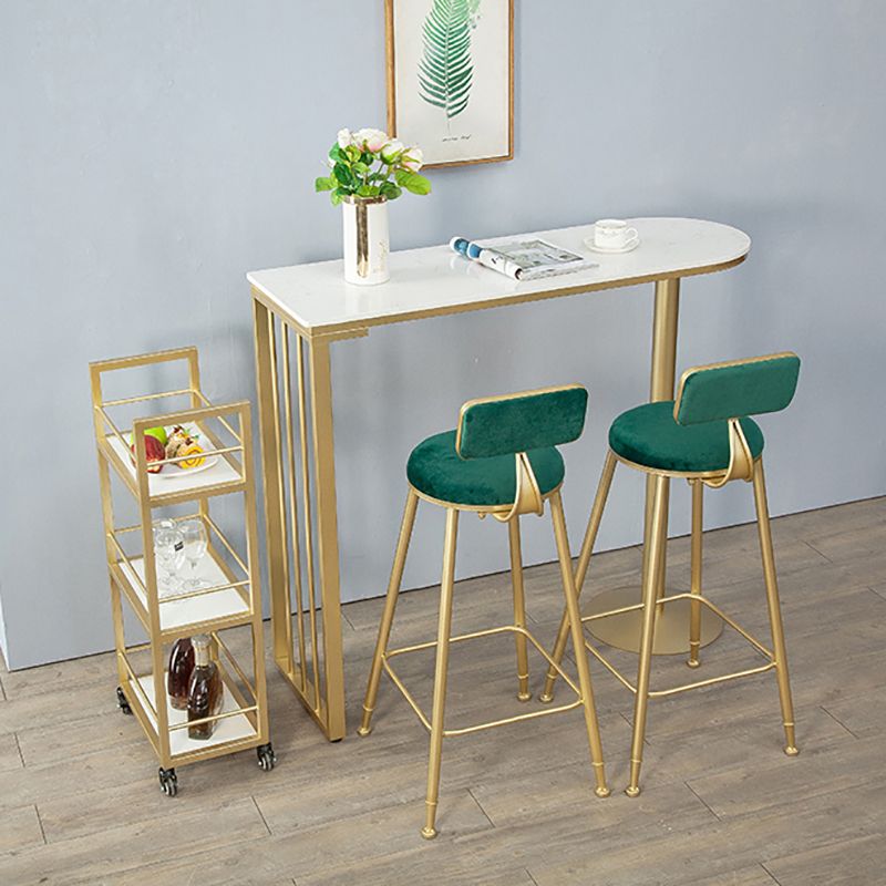 Industrial Style 41.3"H Bar Table Faux Marble White Top Specialty Bistro Table