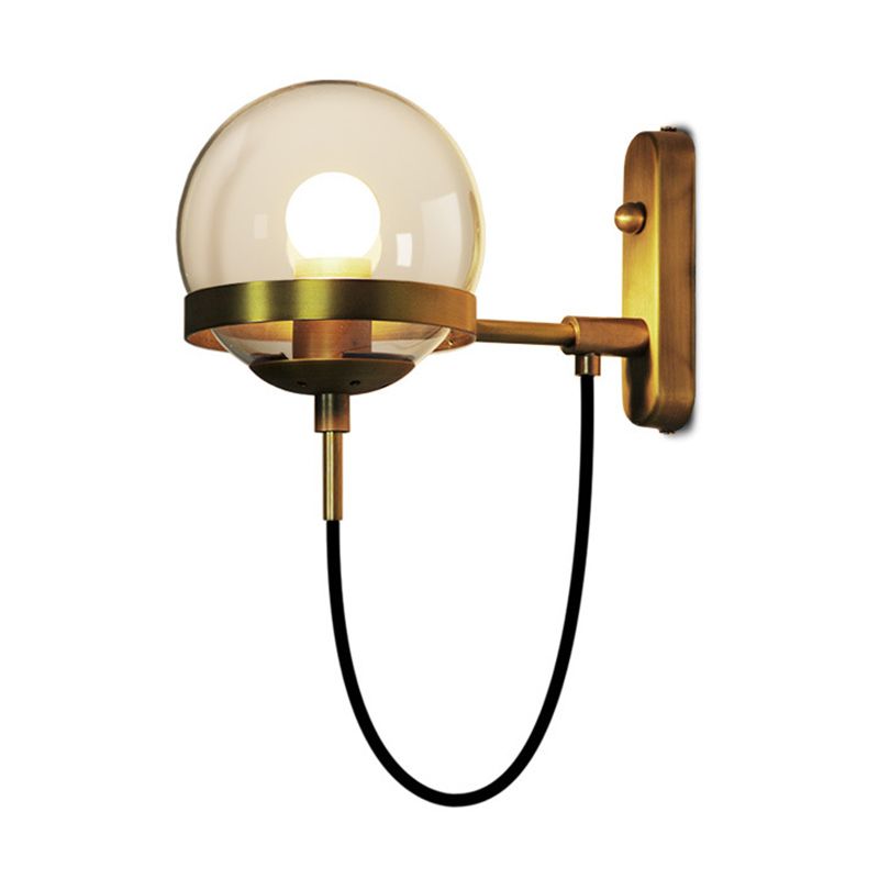 Industrial Style Globe Wall Mount Lighting Clear Glass Wall Mounted Lighting for Restaurant