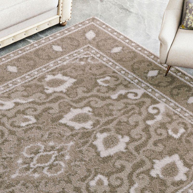 Multicolor Ethnic Print Rug Polyester Retro Carpet Anti-Slip Backing Indoor Rug for Home Decoration