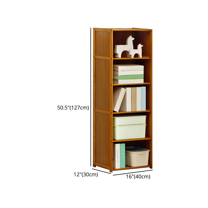 Modern Style Bookshelf Standard Closed Back Wooden Bookcase for Home