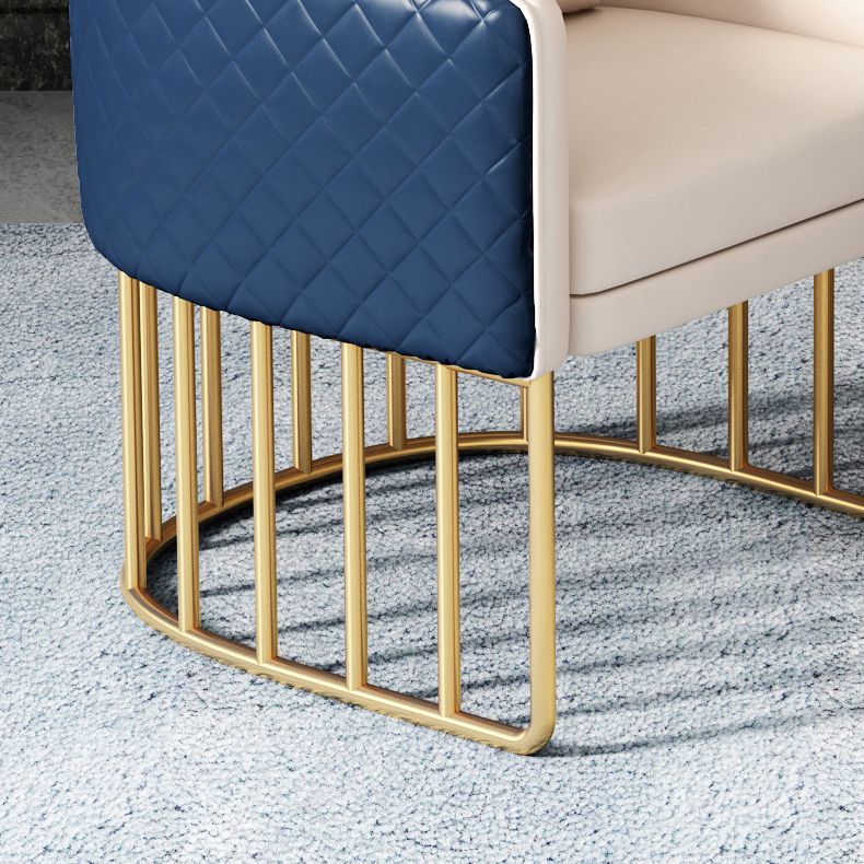 Modern Style Sintered Stone Dining Room Set with Round Table and Gold Leg Dining Table Furniture