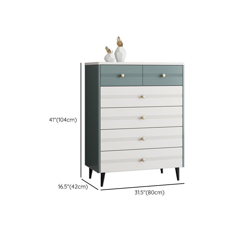 Modern Marble Double Dresser Horizontal Storage Chest for Bedroom