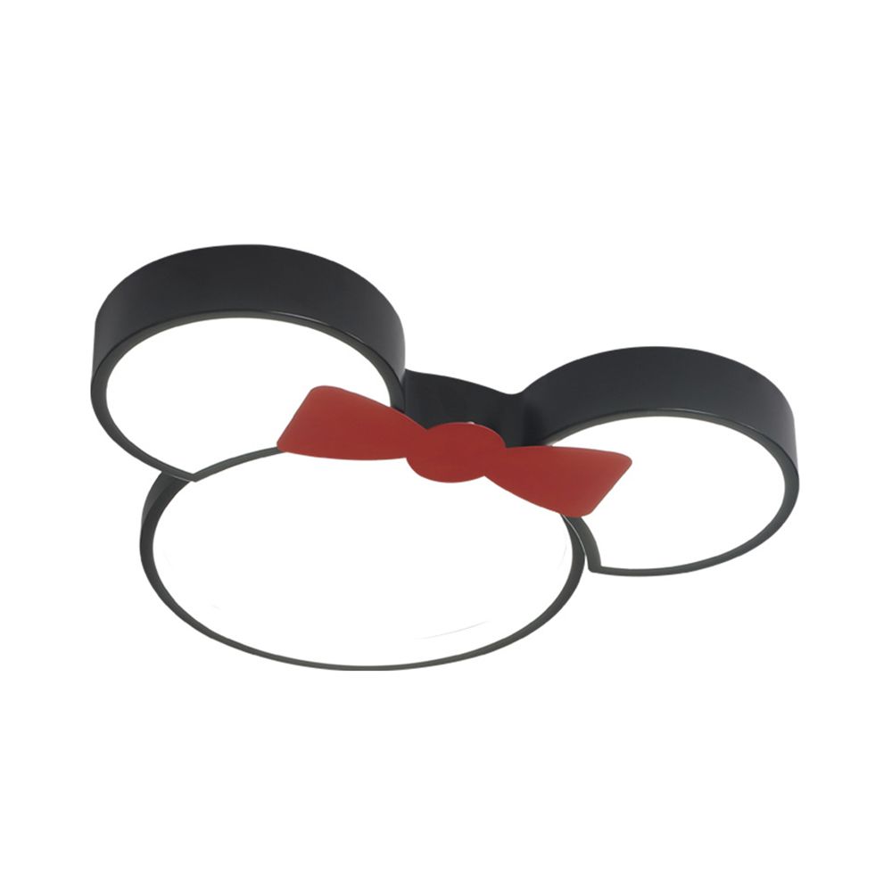 Acrylic Cartoon Mouse Ceiling Lamp Modern Simple LED Ceiling Mount Light in Black for Child Bedroom