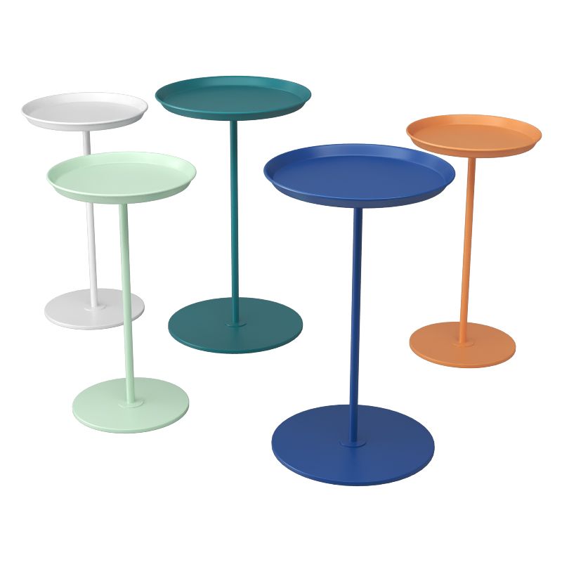 Minimalist Round Corner Table Tray Top Pedestal Sofa Side Table