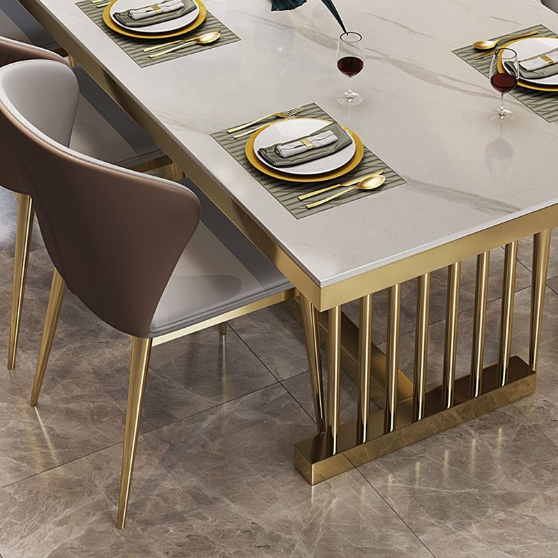 Glam Standard Kitchen Esstisch Weiß gesinterte Stein Esstisch mit Trestle Basis