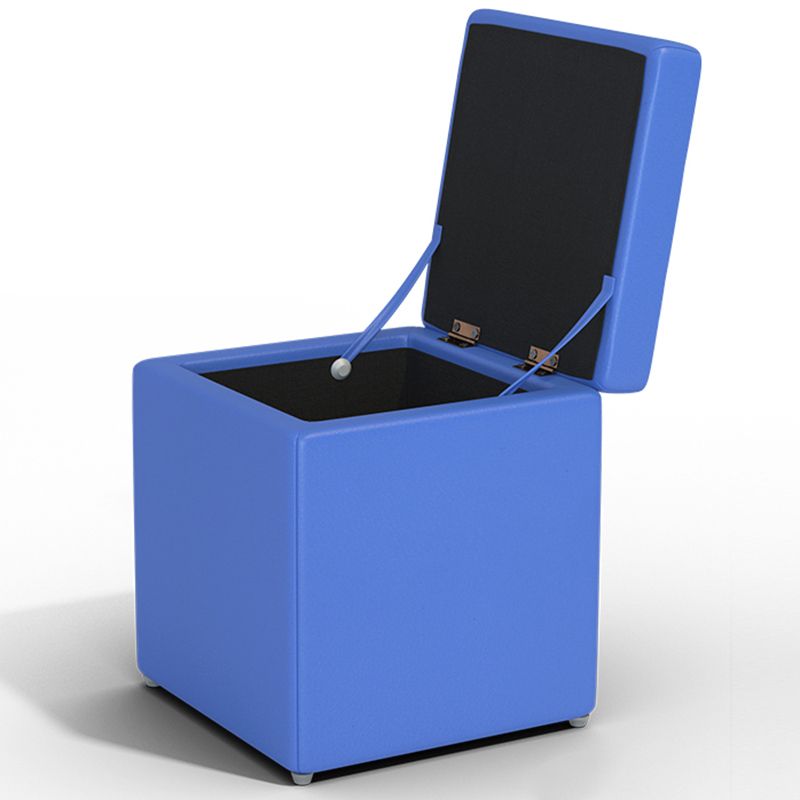 Tufted Mildew Resistant Ottoman Faux Leather Square Mid-Century Modern Cube Ottoman