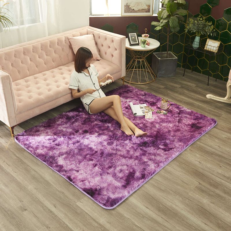 Tapis de couleur polyester pourpre en polyester tapis de support sans glissement pour décoration domestique