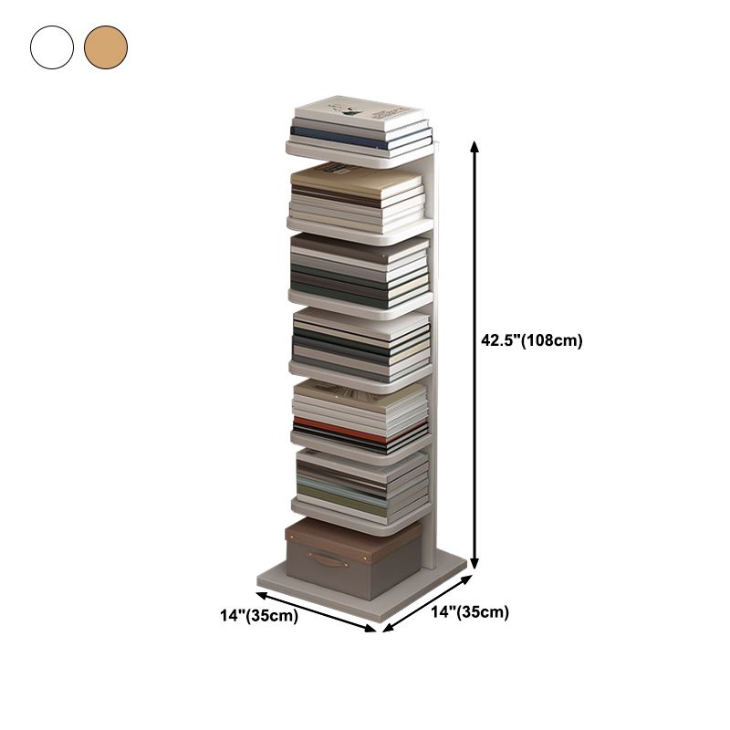 Contemporary Geometric Wood Shelf 13.77" Wide Home Bookshelf