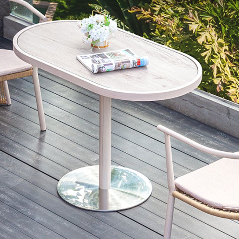 3 Pieces Dining Table Set UV Resistant Modern Oval Bistro Table Set