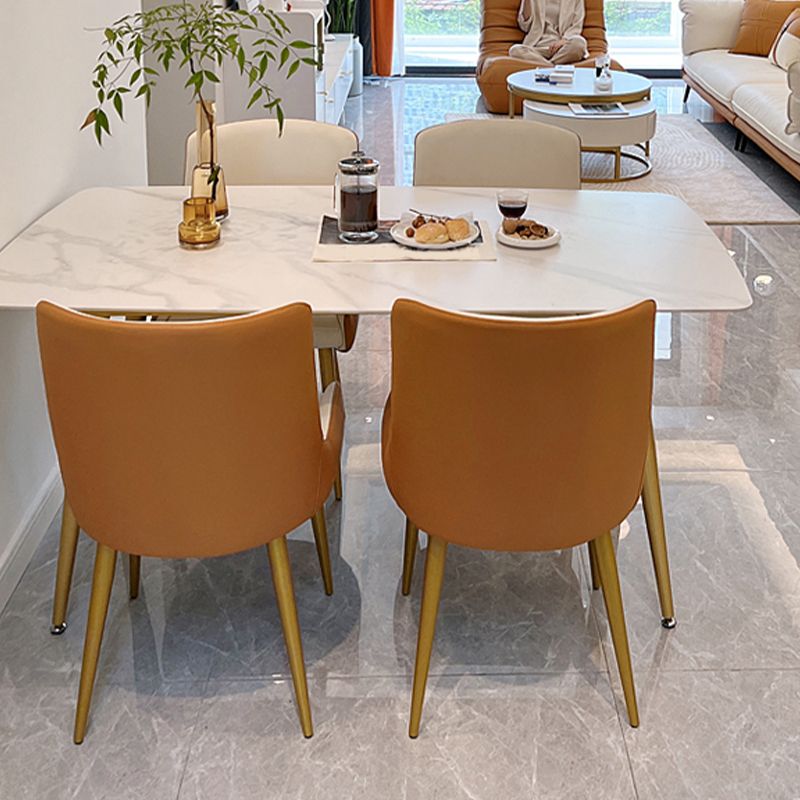 Glam 4 Legs Dining Room Table Sintered Stone Table for Kitchen
