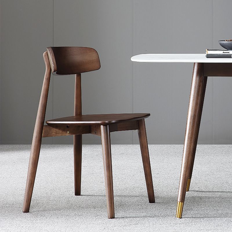 Contemporary Style Dining Chairs Open Back Dining Armless Side Chairs with Wooden Legs