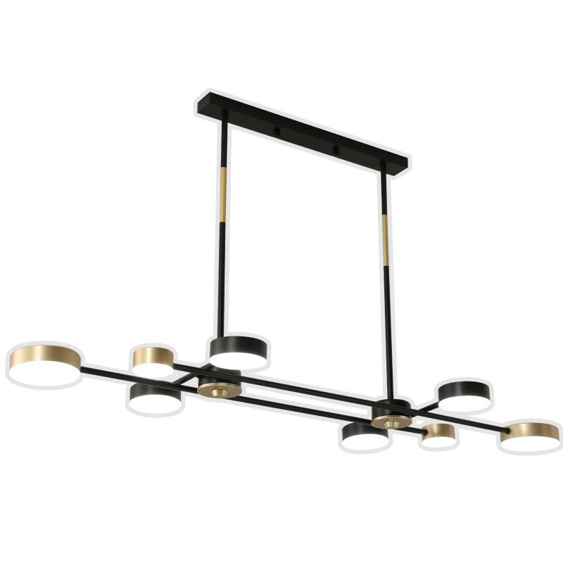 Postmodern LED Island Lamp Round Shape Metal Suspension Light for Dining Room