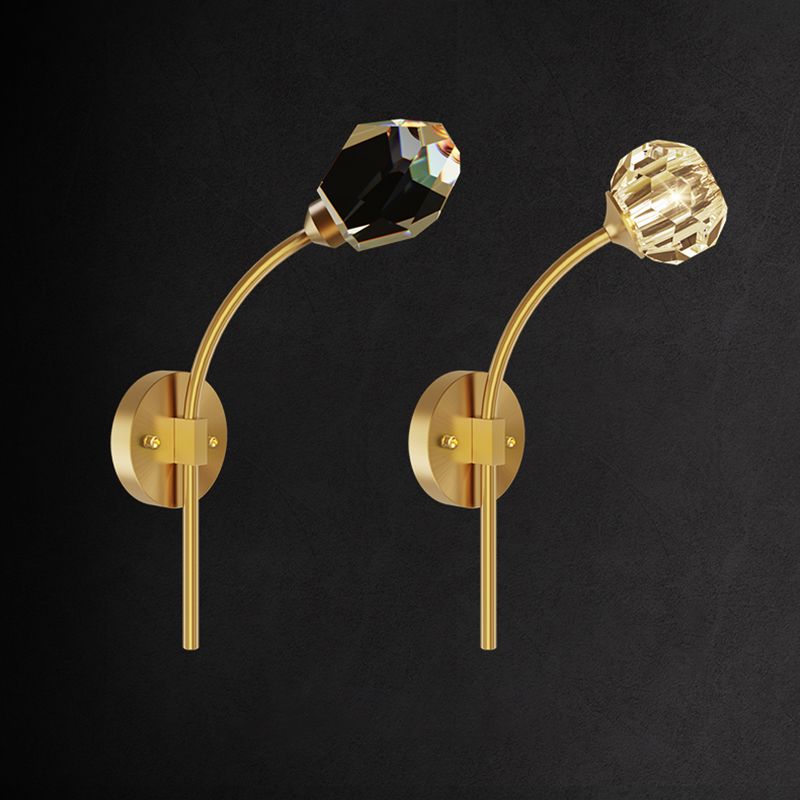 Lámpara de pared de la sala de estar de la sala del aplastador de cristal posmoderna