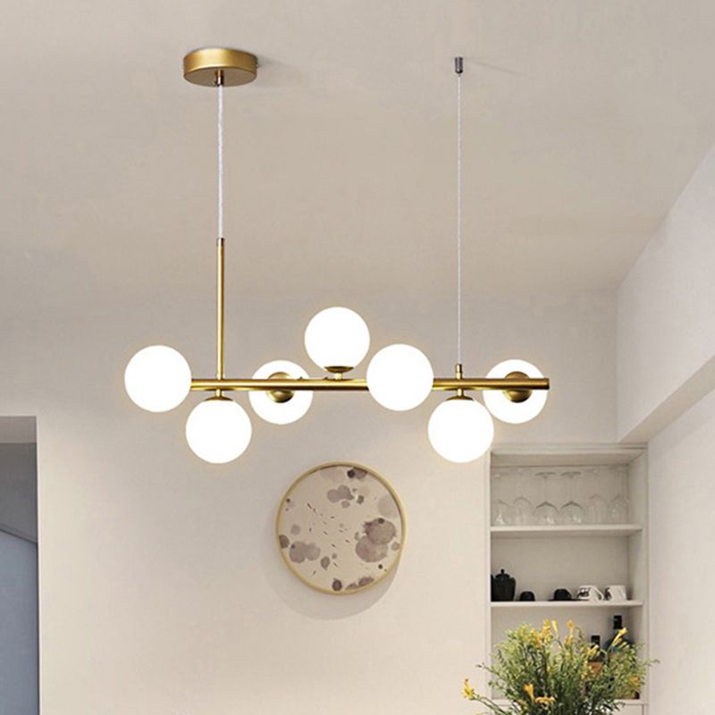 Nordic Glass Island Lighting Fixture Creative Pendant Light for Dining Room