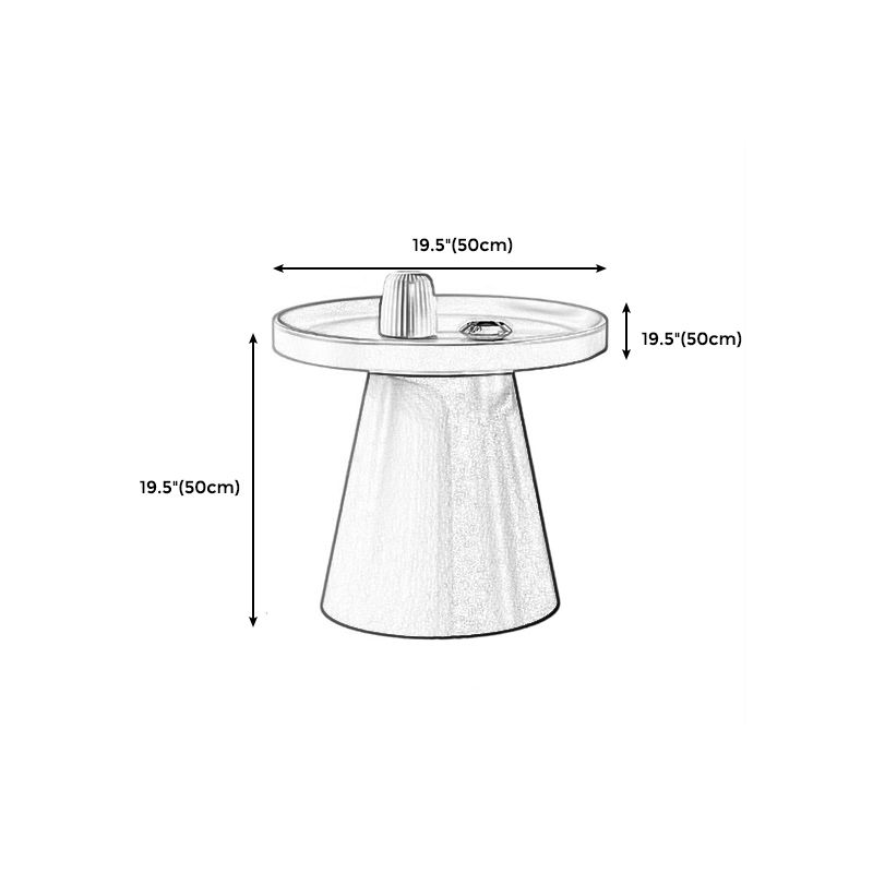 Modern Tray Top Pedestal Coffee Table Metal Round Table for Living Room