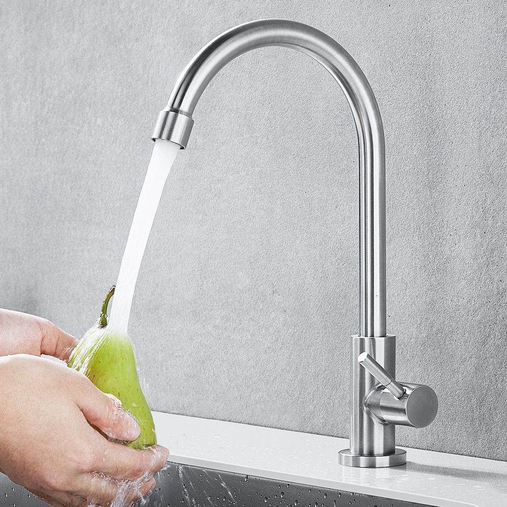 Modern Stainless Steel Kitchen Faucet Single Handle One Function Faucet