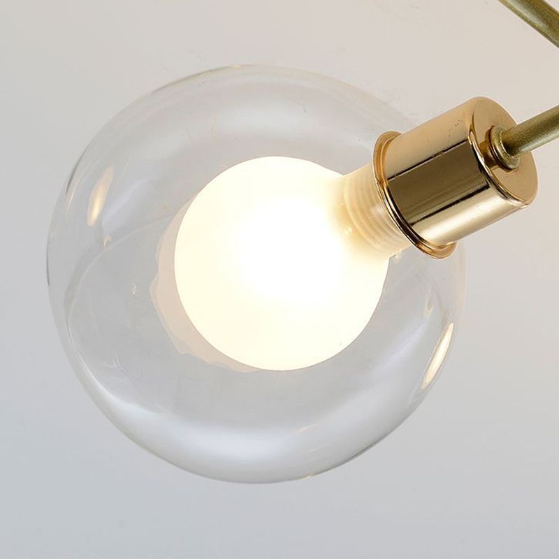 Multi Light Spherical Ceiling Lamp Modern Style Glass Ceiling Lighting for Living Room