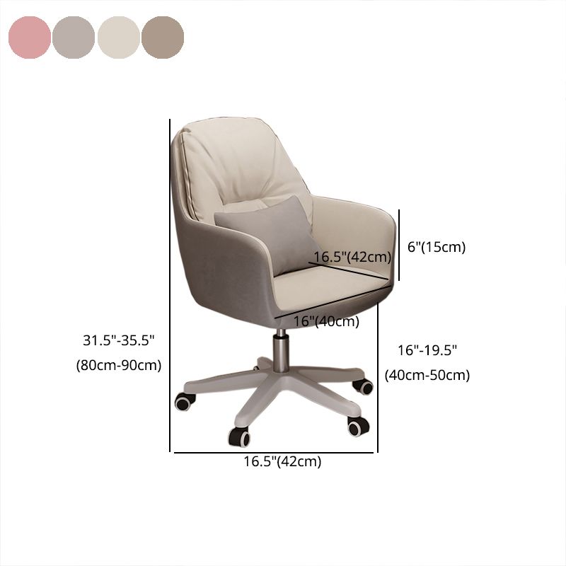 Faux Leather Desk Chair Contemporary Pillow Included Office Chair with Wheels