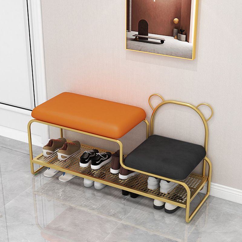 Modern Cushioned Seating Bench Rectangle Shoe Storage Entryway Bench , 13.5 inch Wide